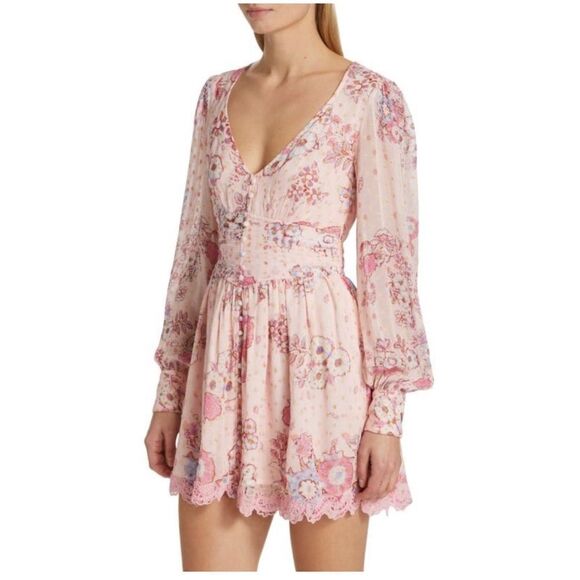 HEMANT & NANDITA Floral Print Button-Front Minidress size S - Picture 1 of 16